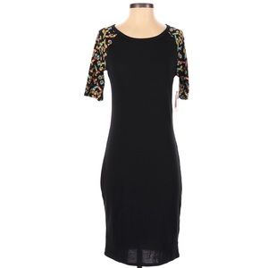LulaRoe Julia Dress XS Black Geo NWT